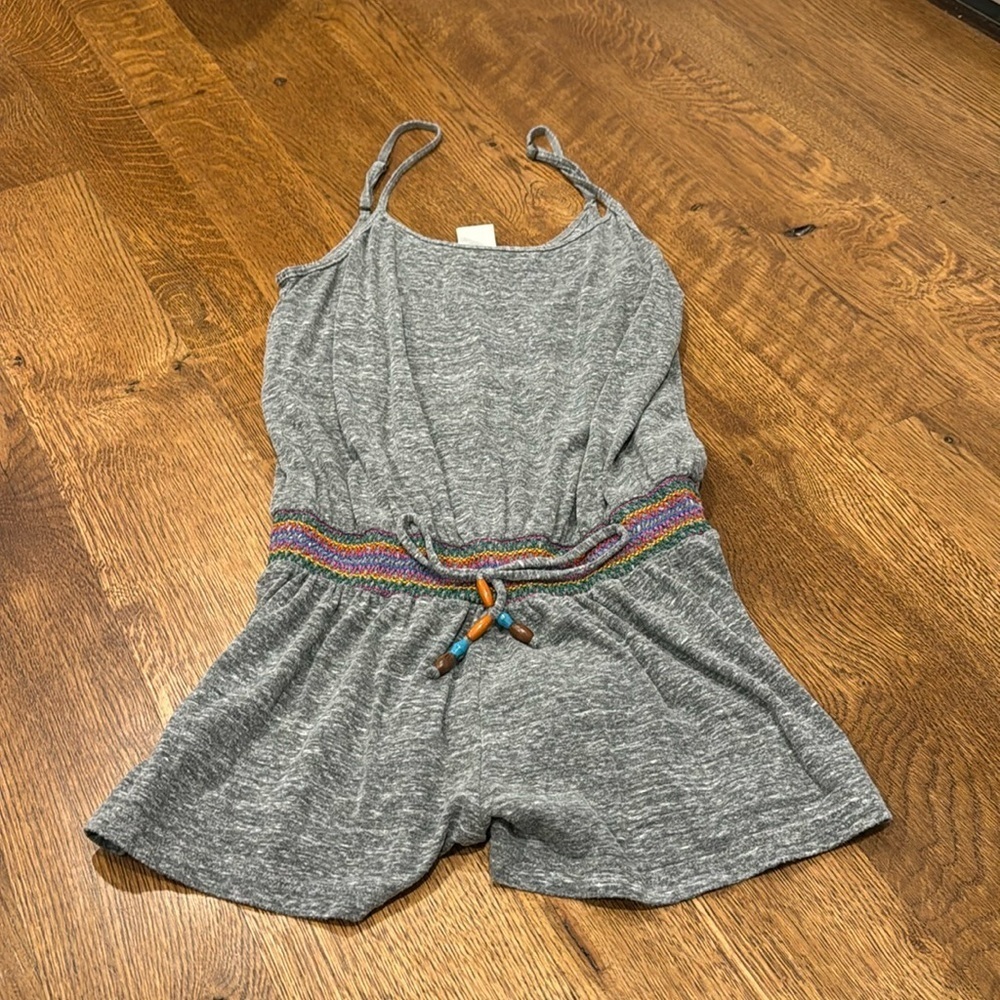 Lucky Brand Women’s Romper Coverup Grey and Rainbow Size M/L